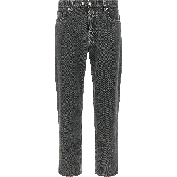 Gray Cotton Cropped Jeans