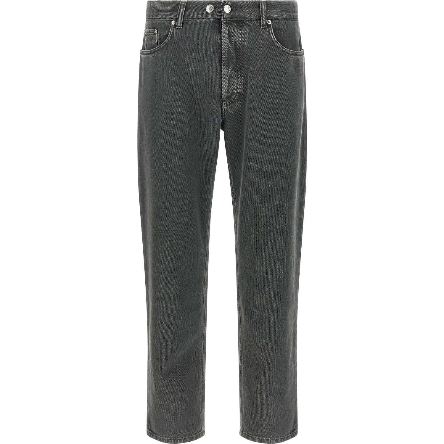 Gray Cotton Cropped Jeans
