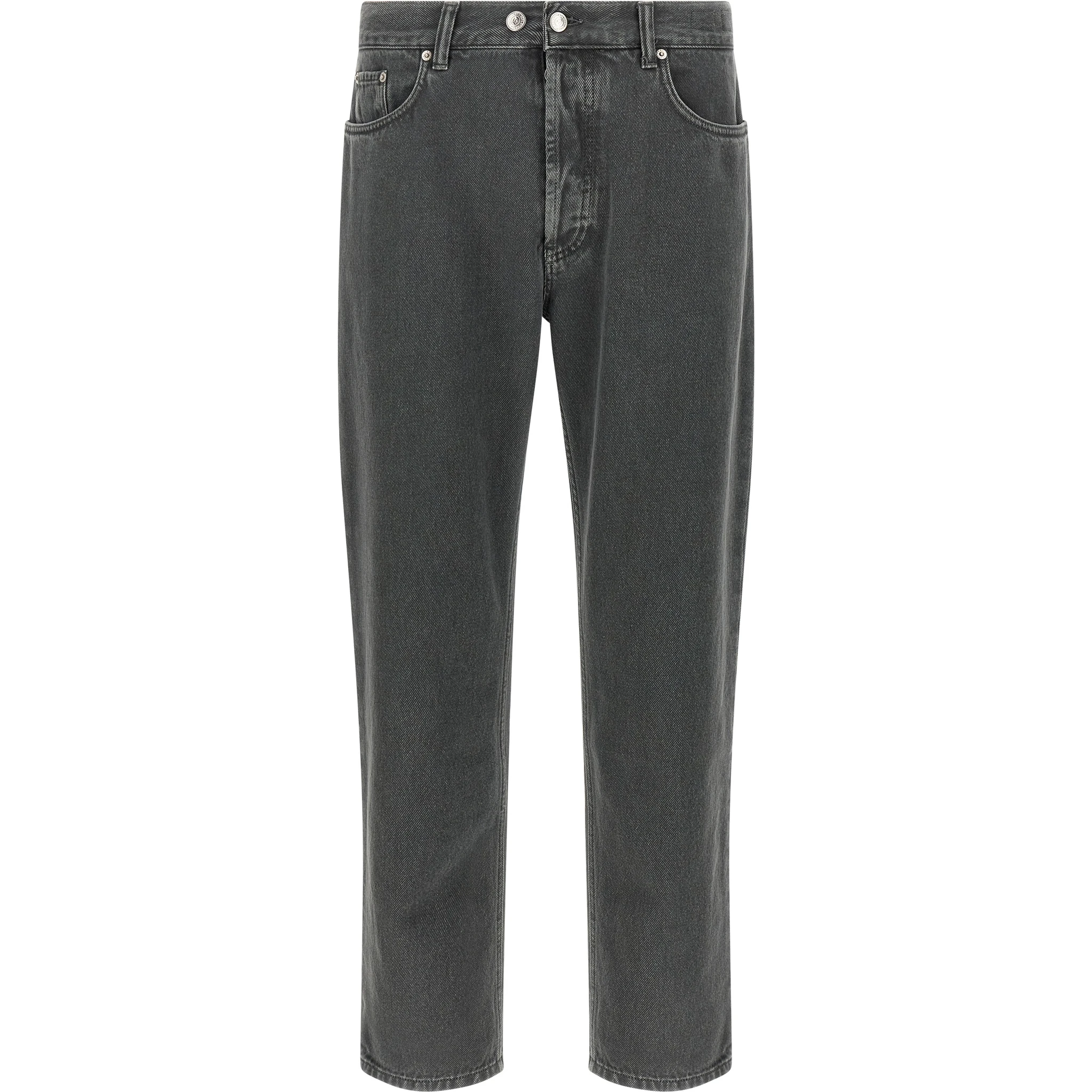 Gray Cotton Cropped Jeans