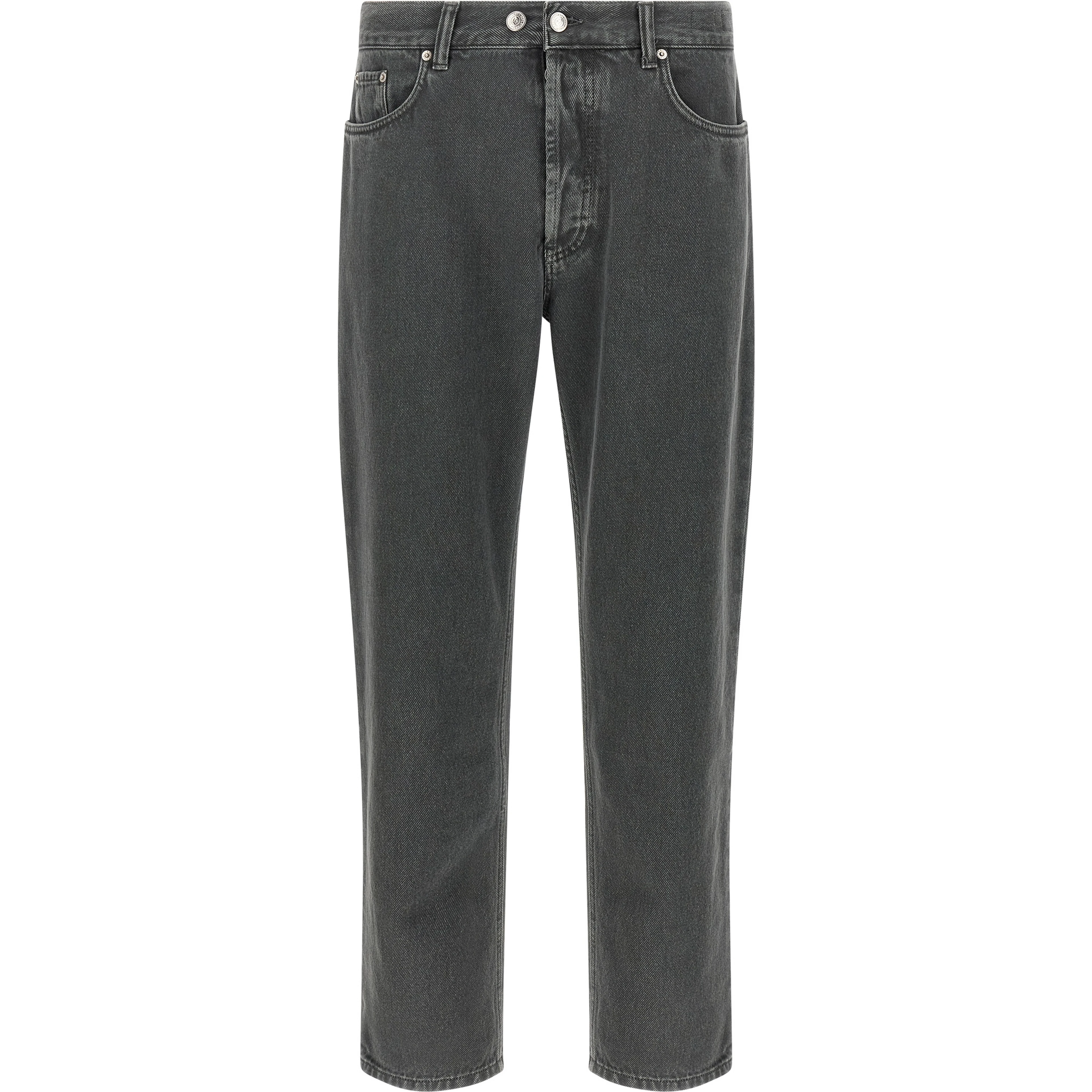 Gray Cotton Cropped Jeans