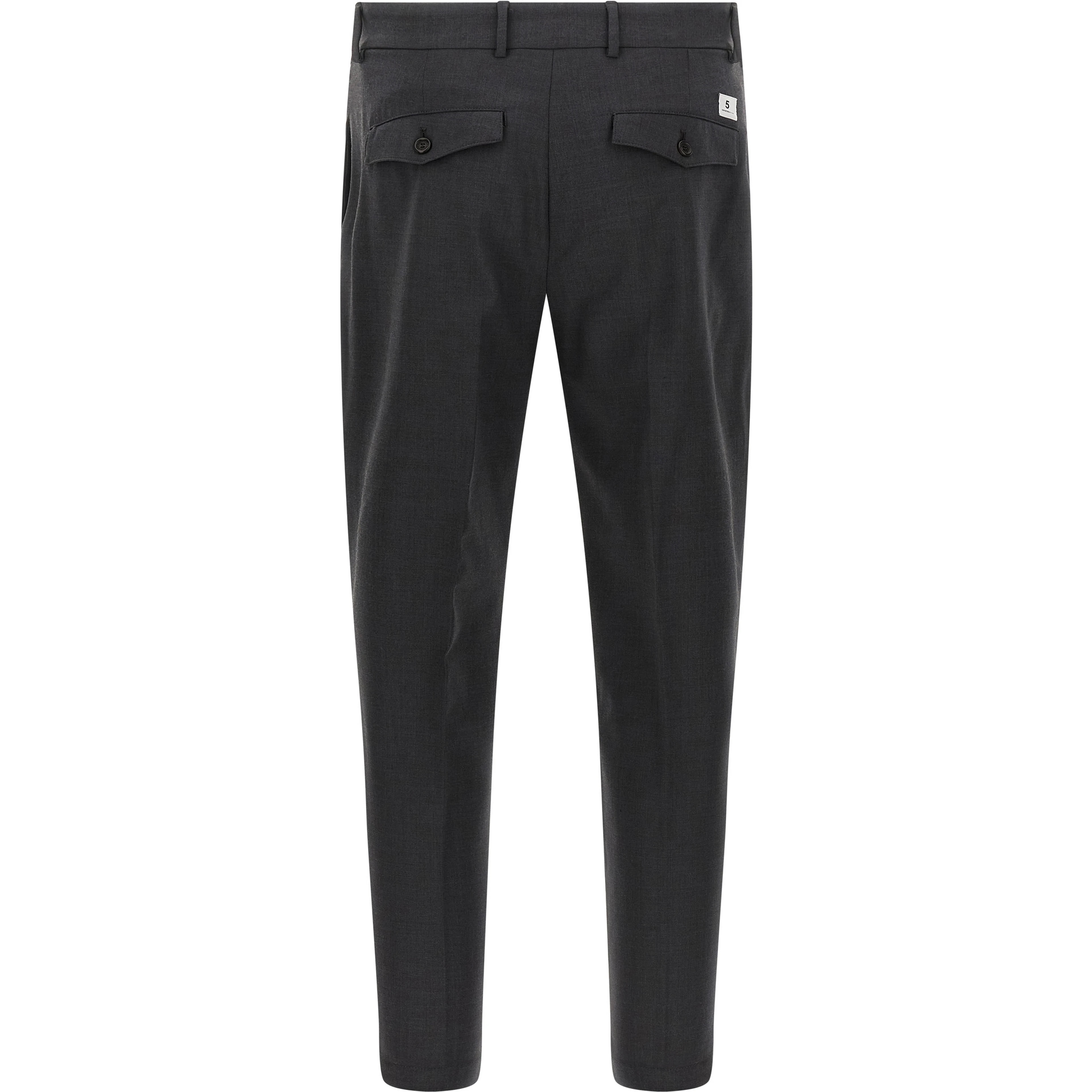 Gray Virgin Wool Cropped Pants