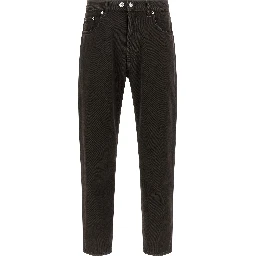 Black Cotton Tapered Jeans