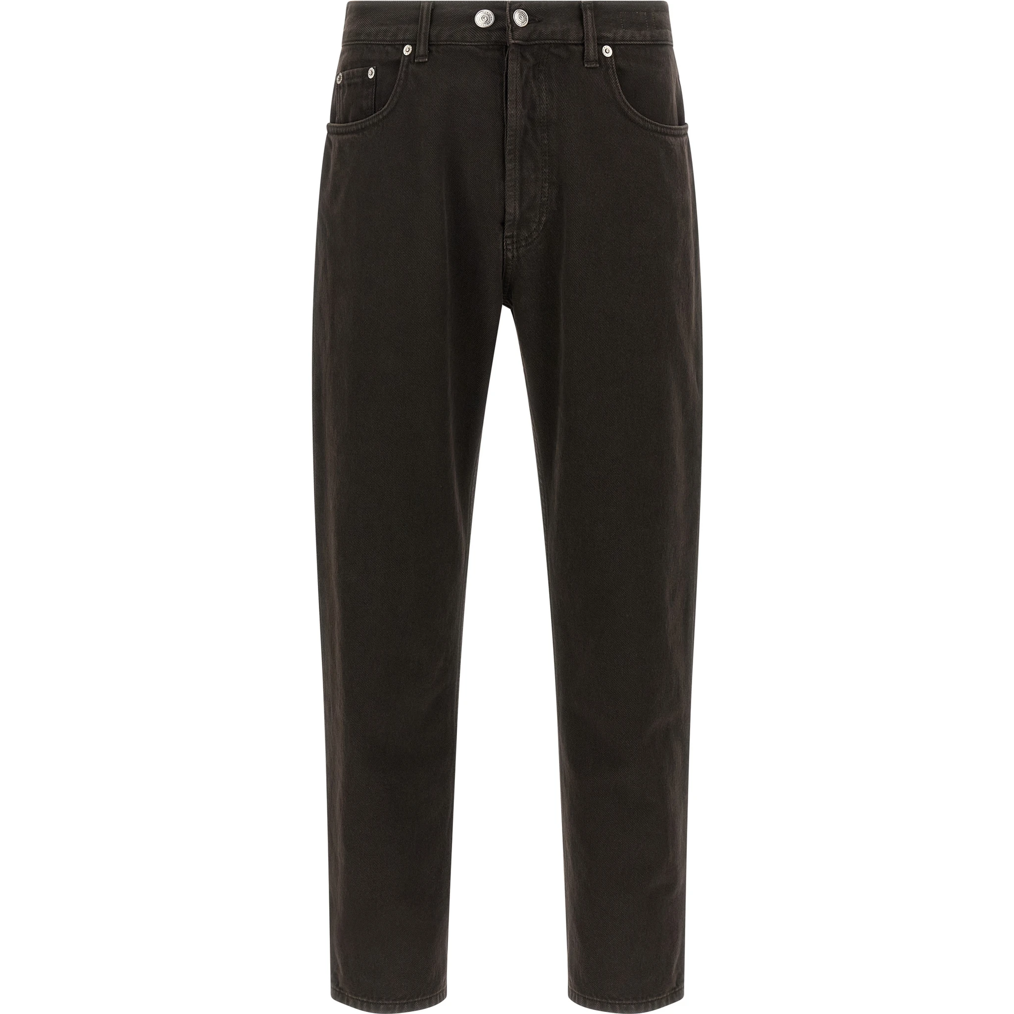 Black Cotton Tapered Jeans