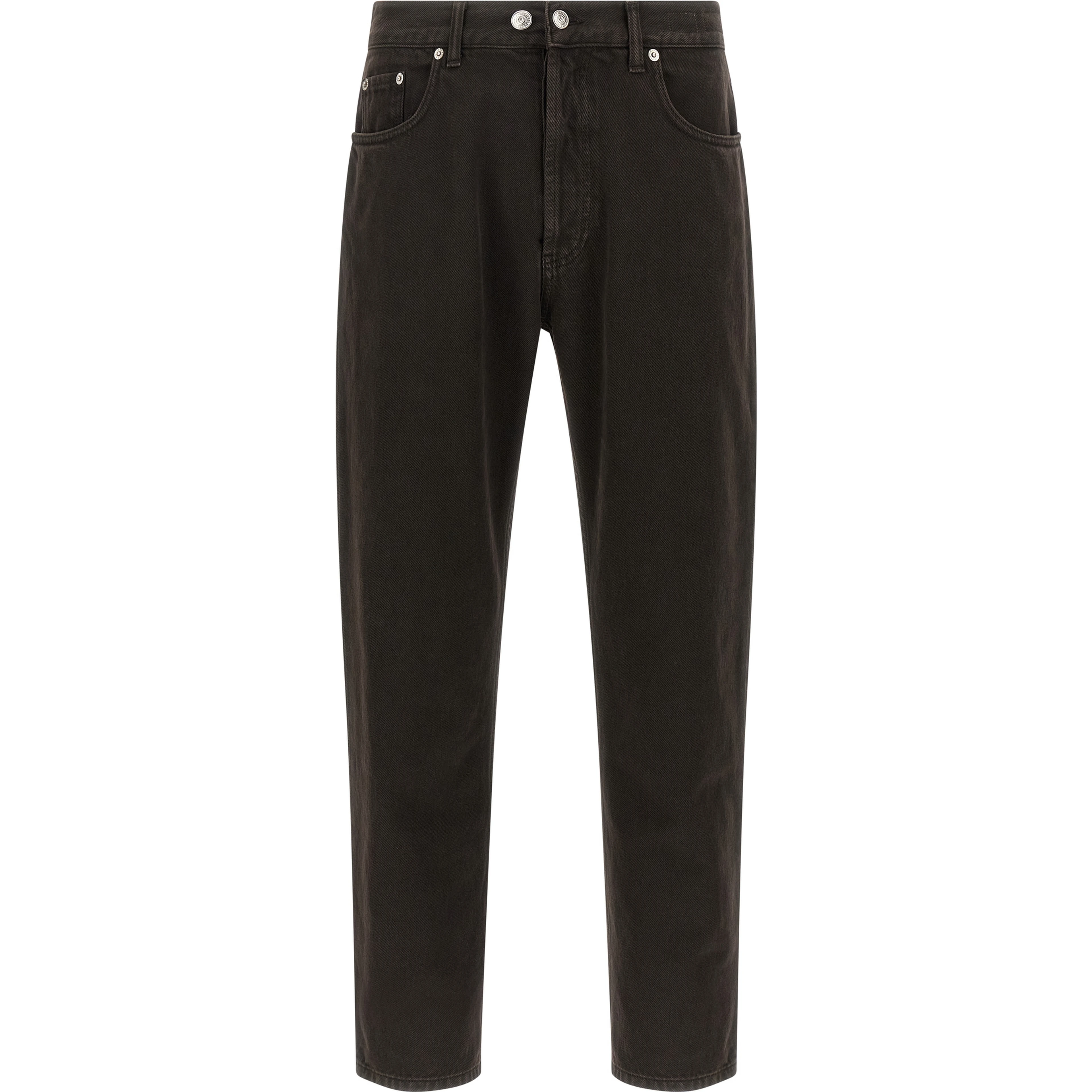 Black Cotton Tapered Jeans