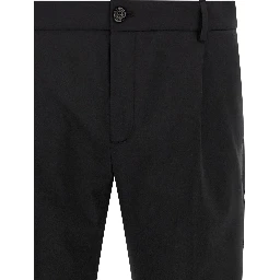 Black Virgin Wool Cropped Pants