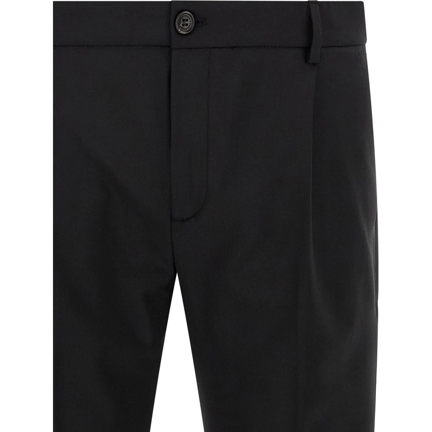 Black Virgin Wool Cropped Pants