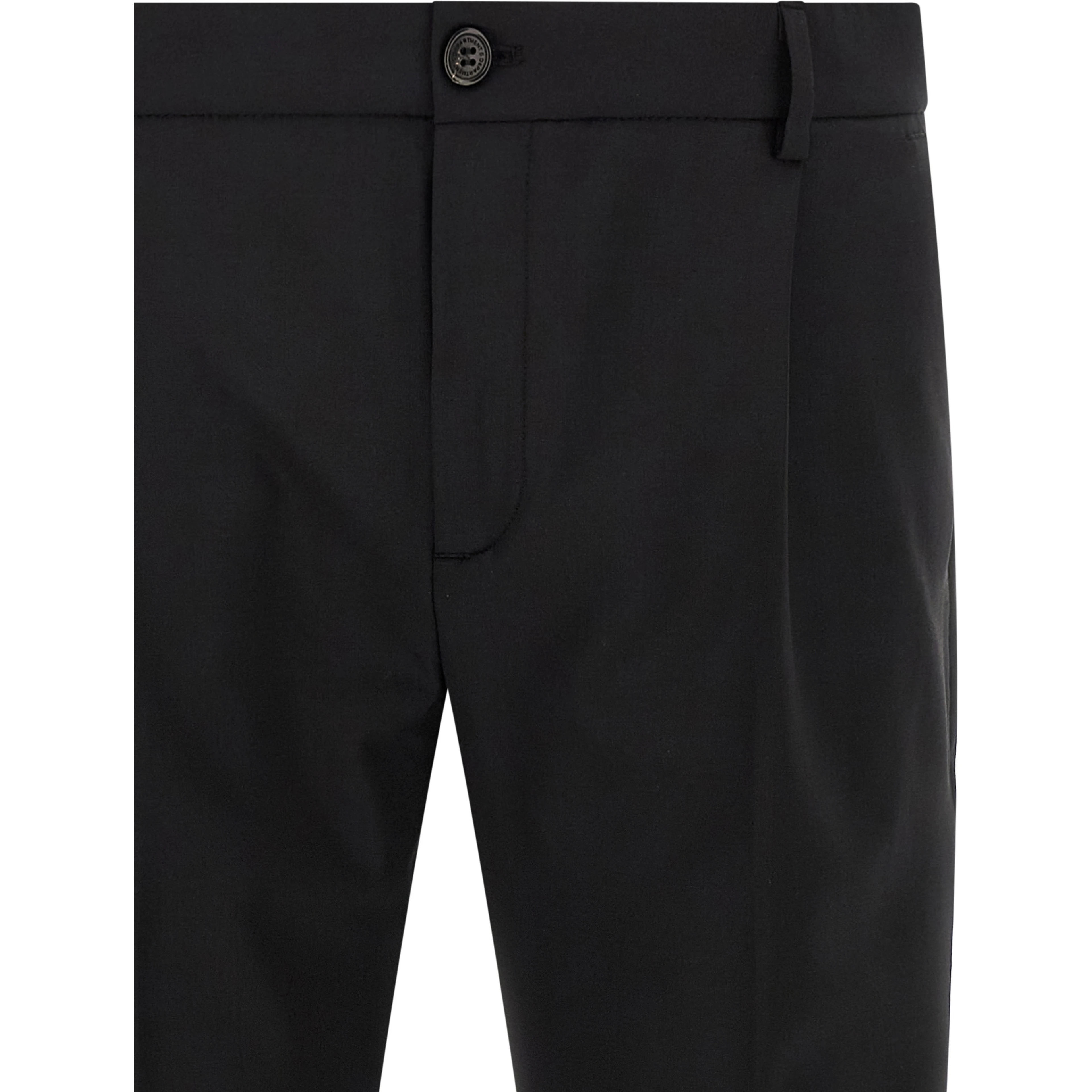 Black Virgin Wool Cropped Pants