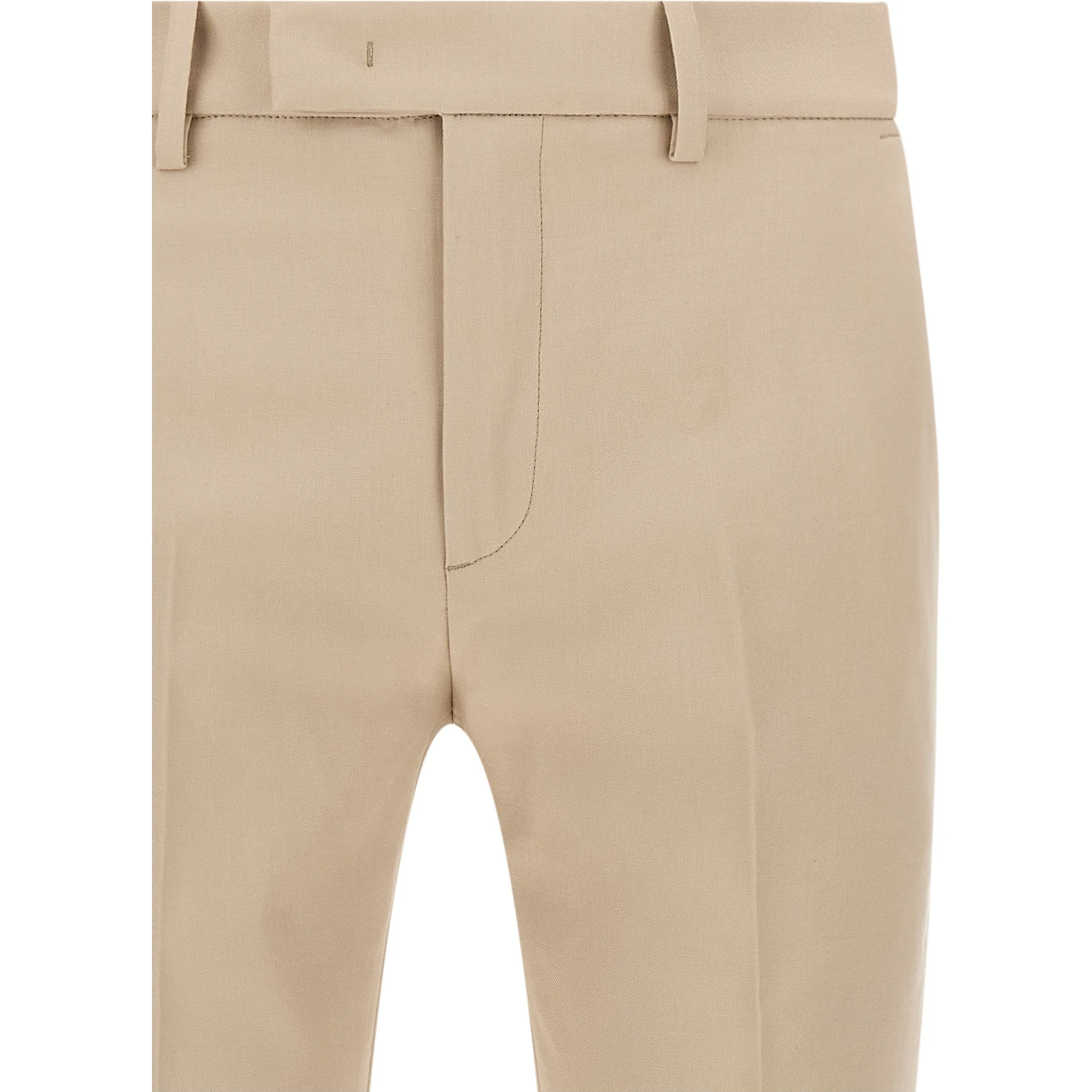 Beige Cotton Chino Pants