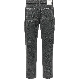 Gray Cotton Cropped Jeans