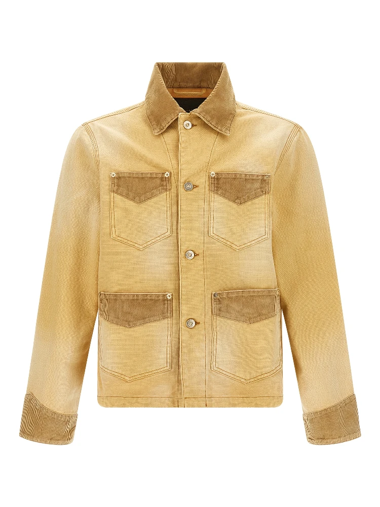 Beige Cotton Denim Jacket