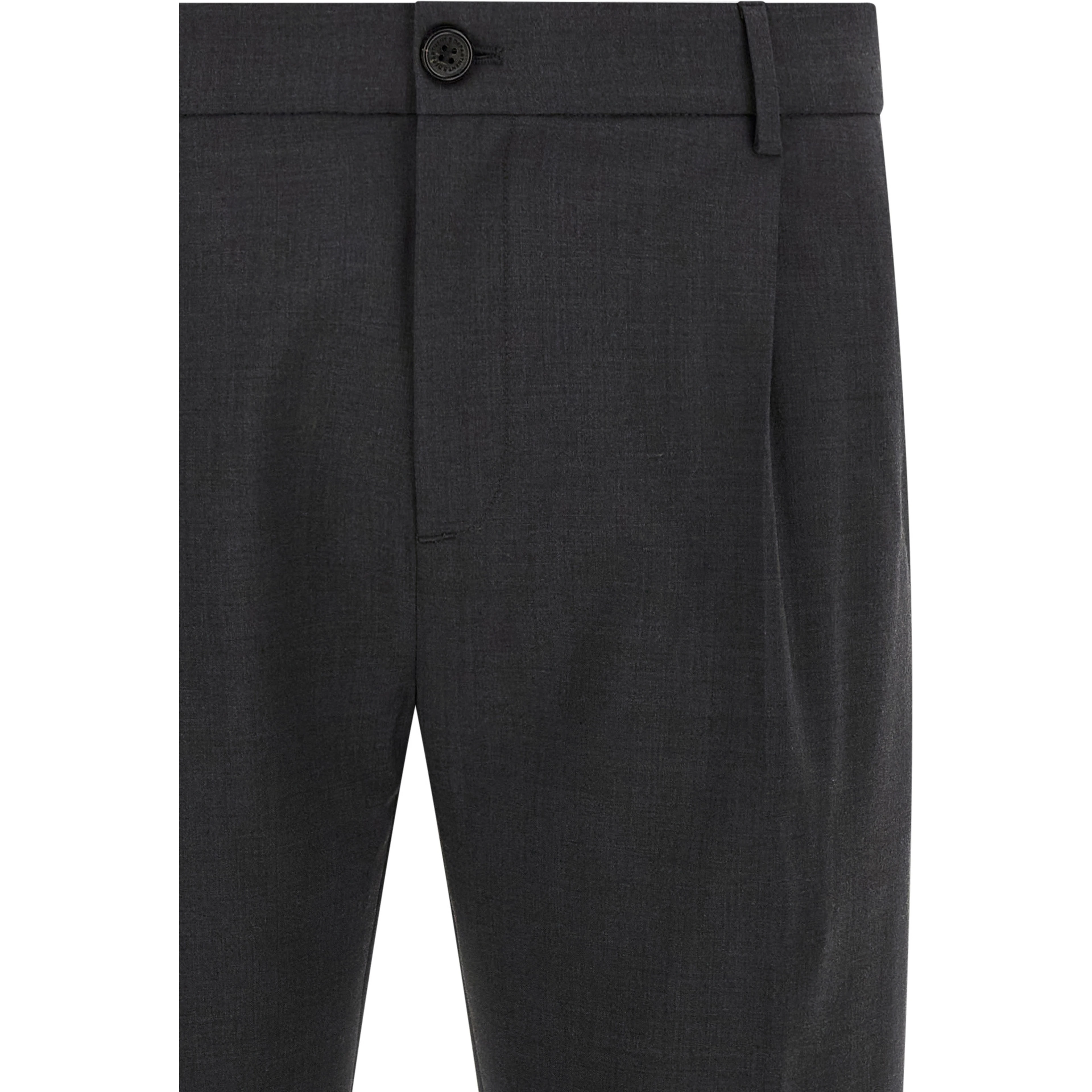 Gray Virgin Wool Cropped Pants