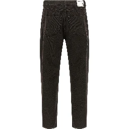 Black Cotton Tapered Jeans