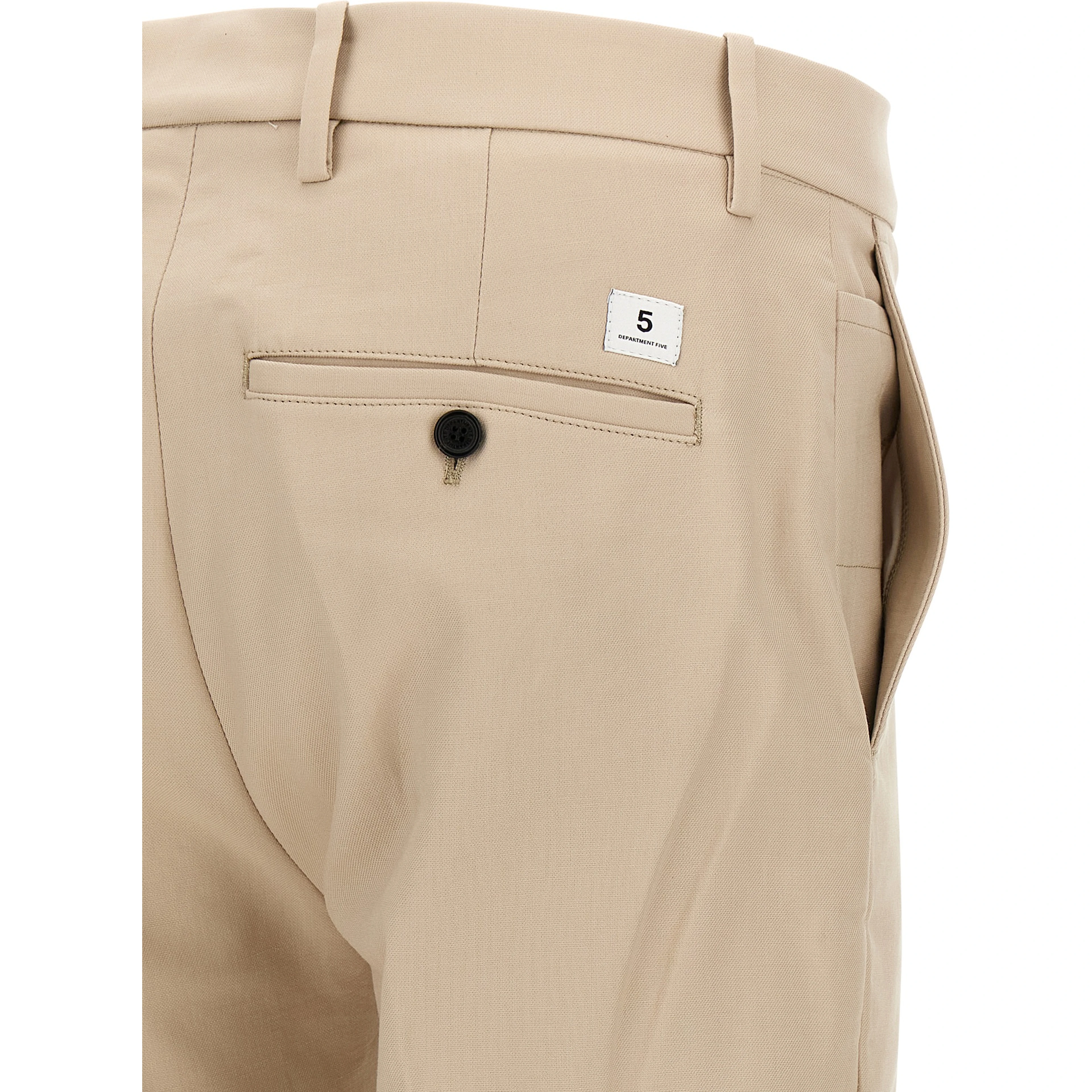 Beige Cotton Chino Pants