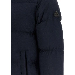 Blue Nylon Full-Length Jacket