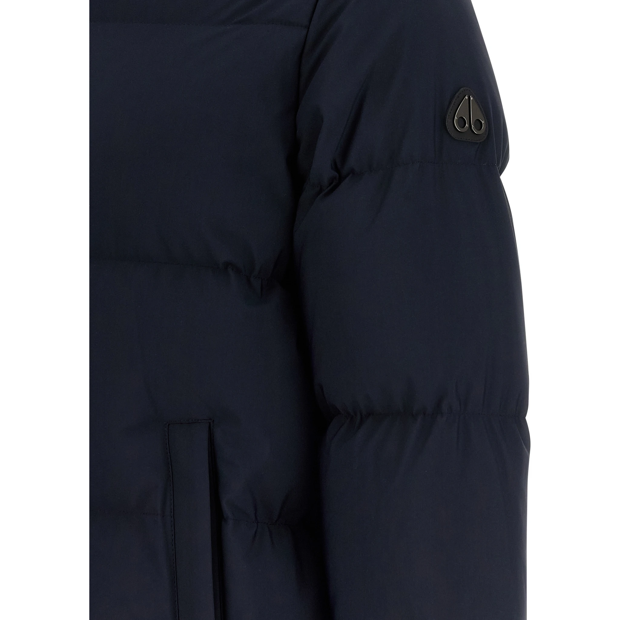 Blue Nylon Full-Length Jacket