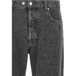 Gray Cotton Cropped Jeans