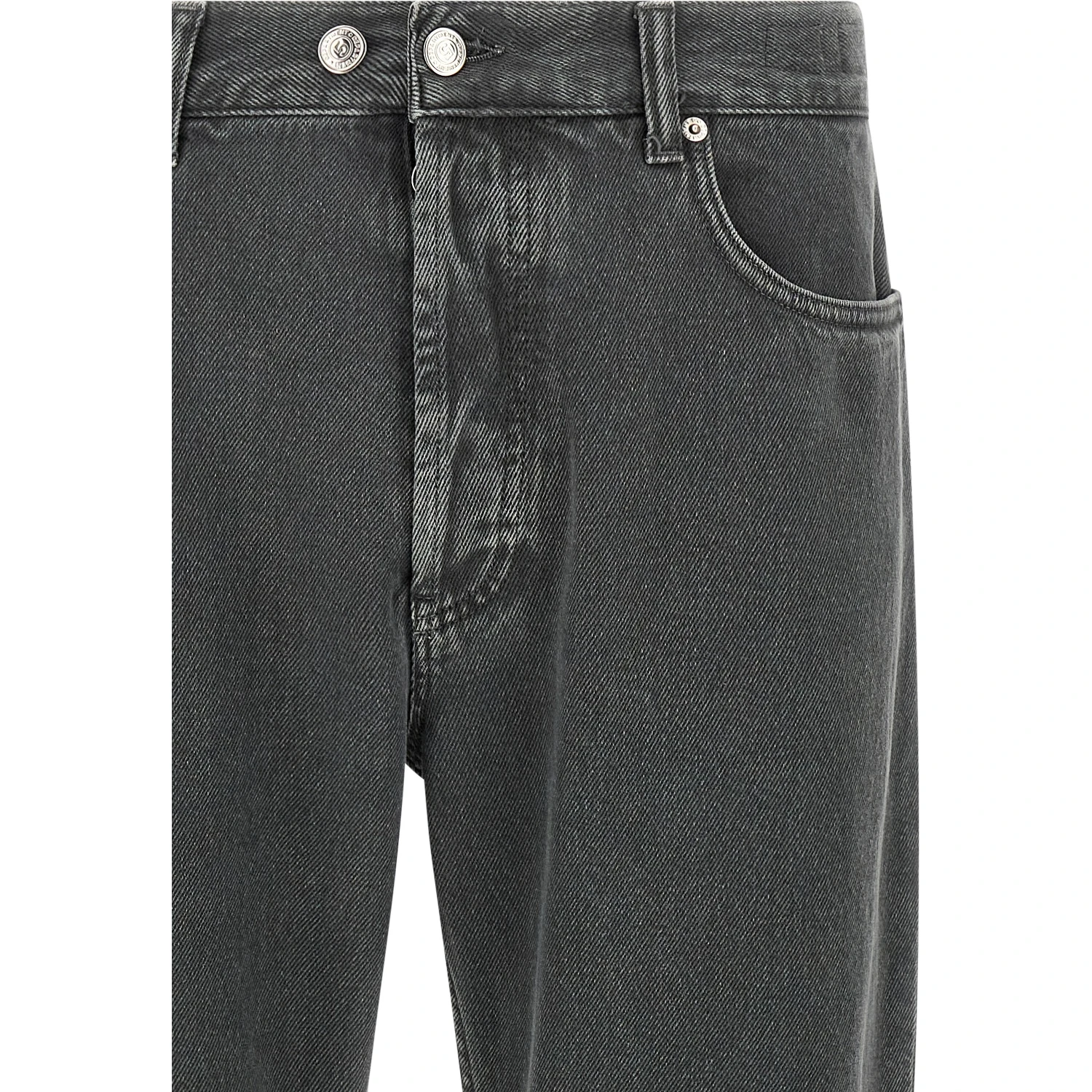 Gray Cotton Cropped Jeans