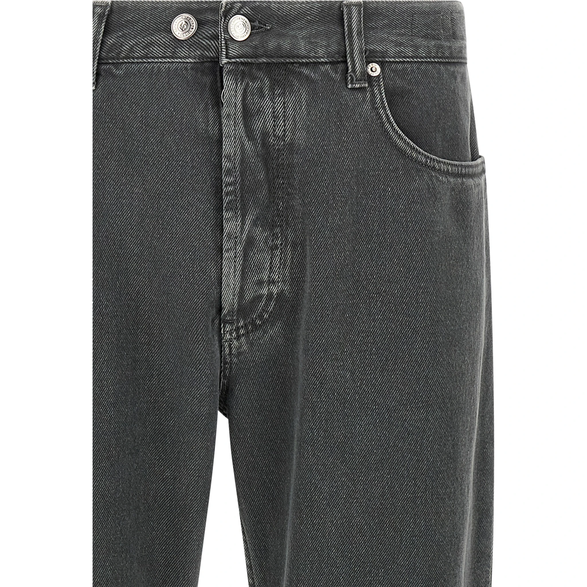 Gray Cotton Cropped Jeans