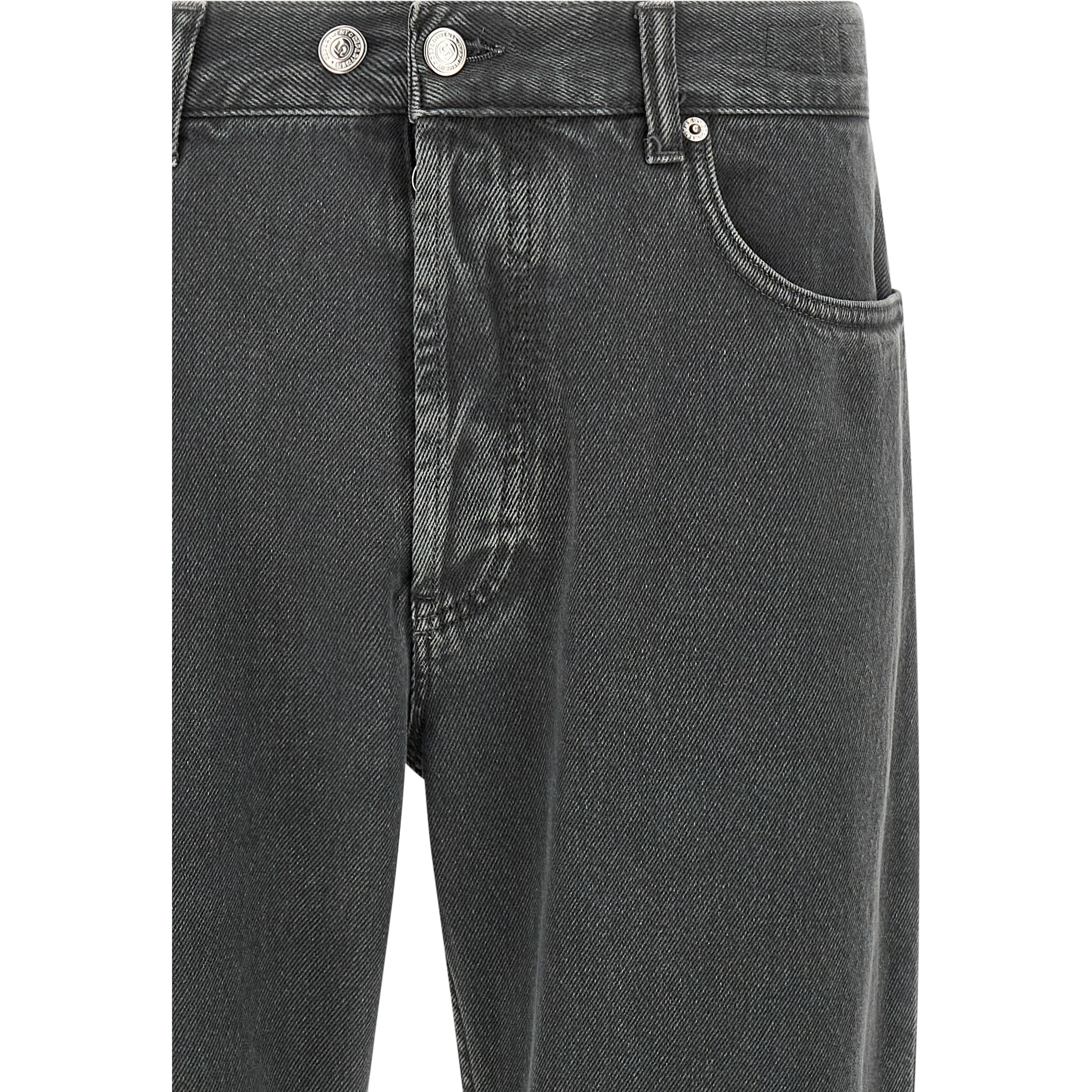 Gray Cotton Cropped Jeans