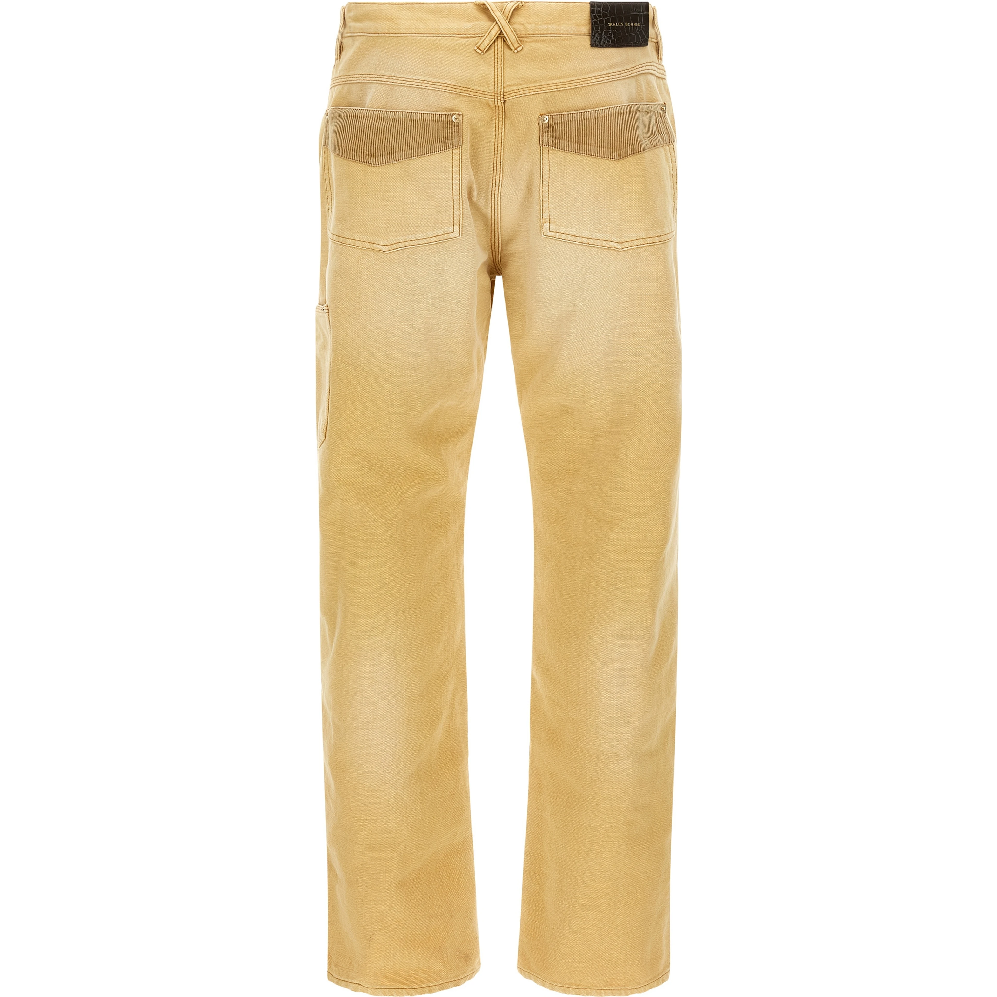 Beige Cotton Casual Pants