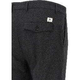 Gray Virgin Wool Cropped Pants