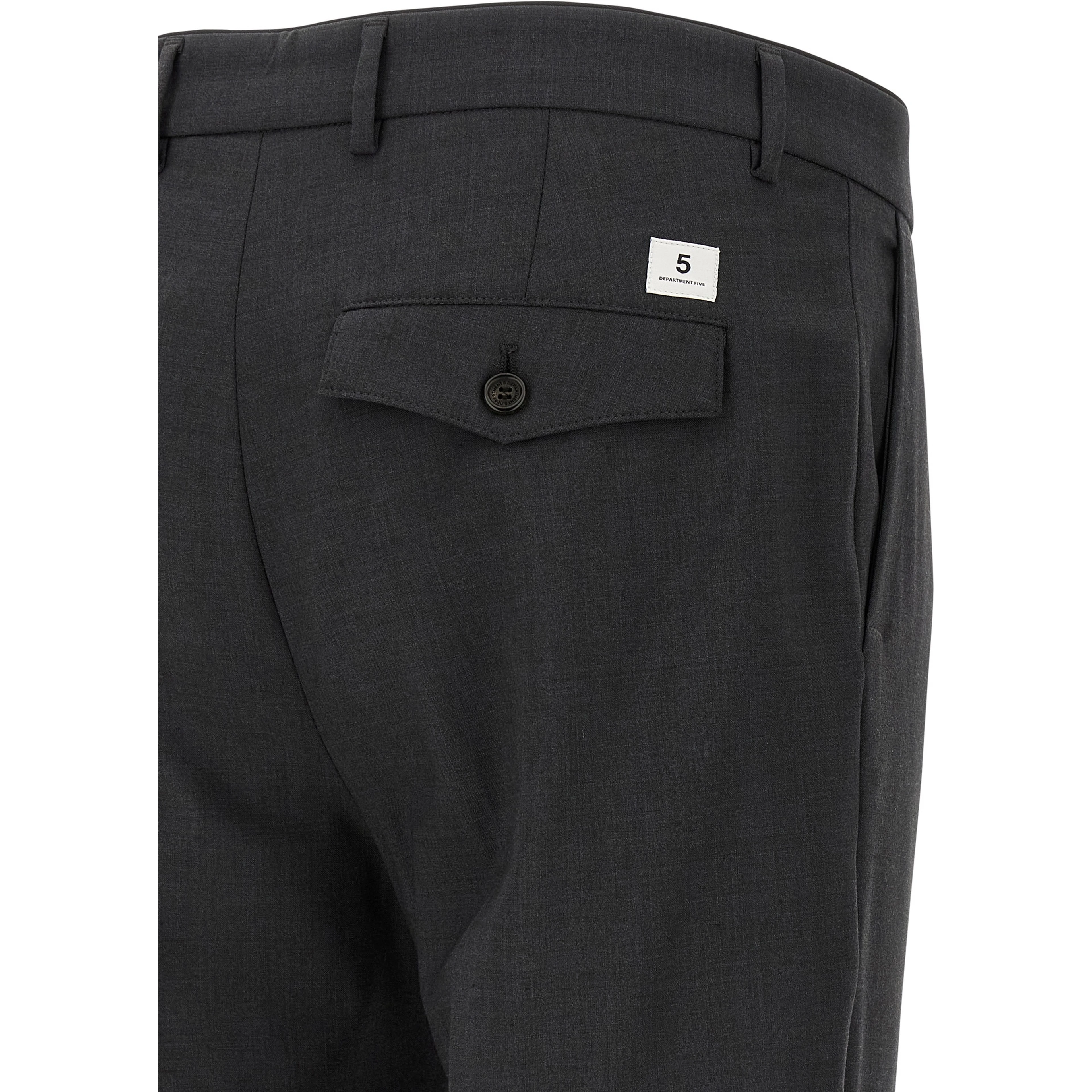 Gray Virgin Wool Cropped Pants