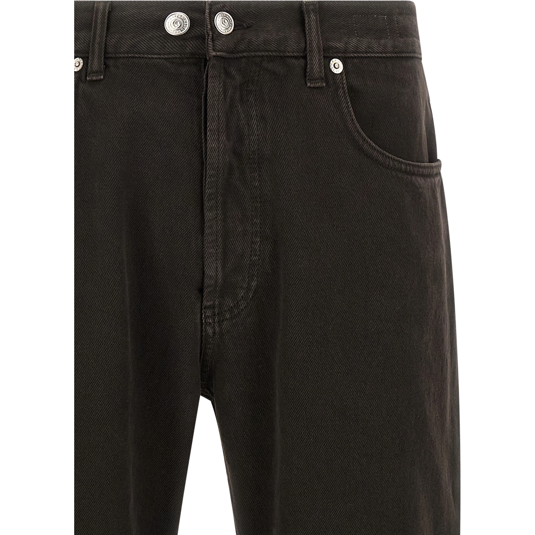 Black Cotton Tapered Jeans
