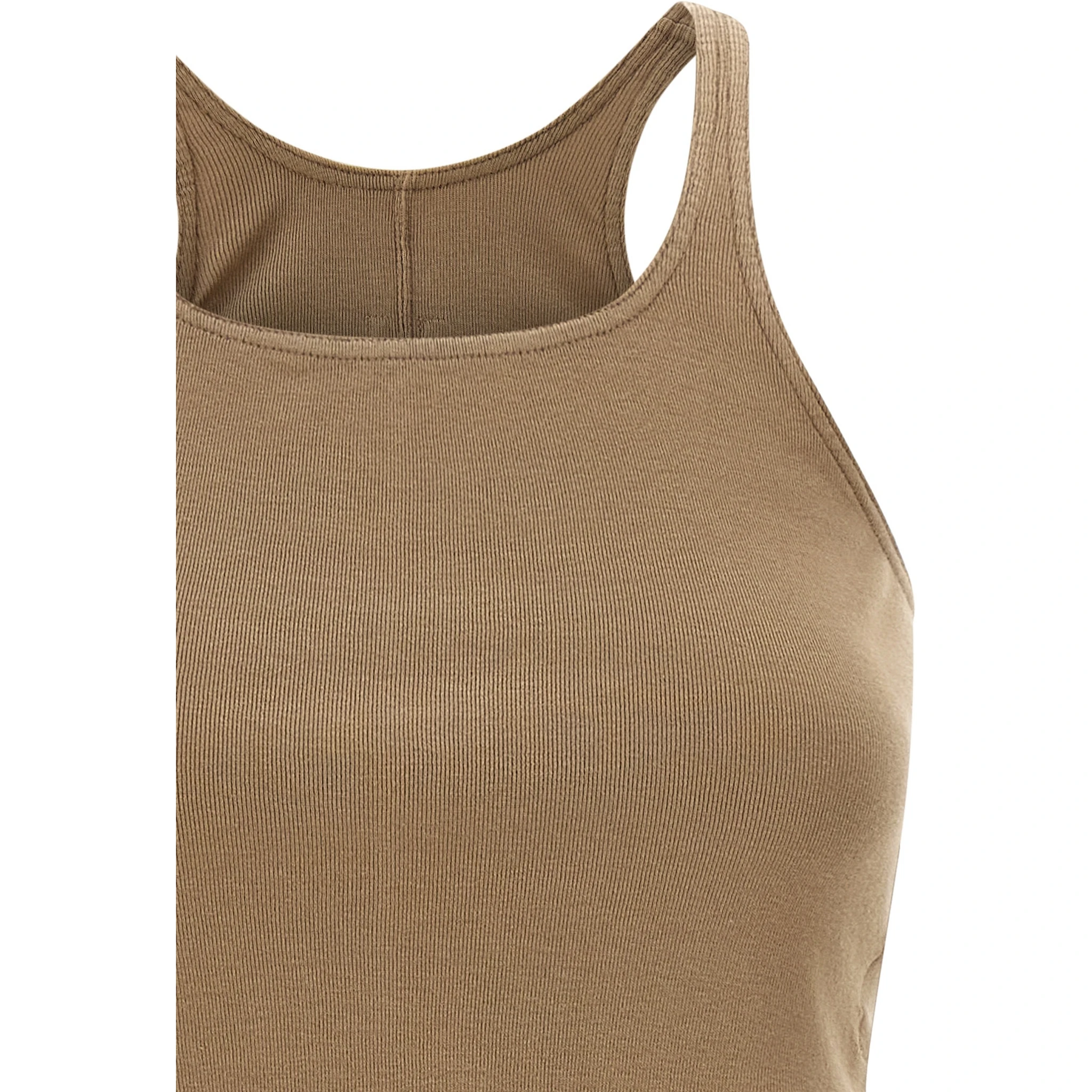 Beige Cotton Tank Tops