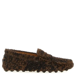 Brown Calfskin Slip-On Loafers
