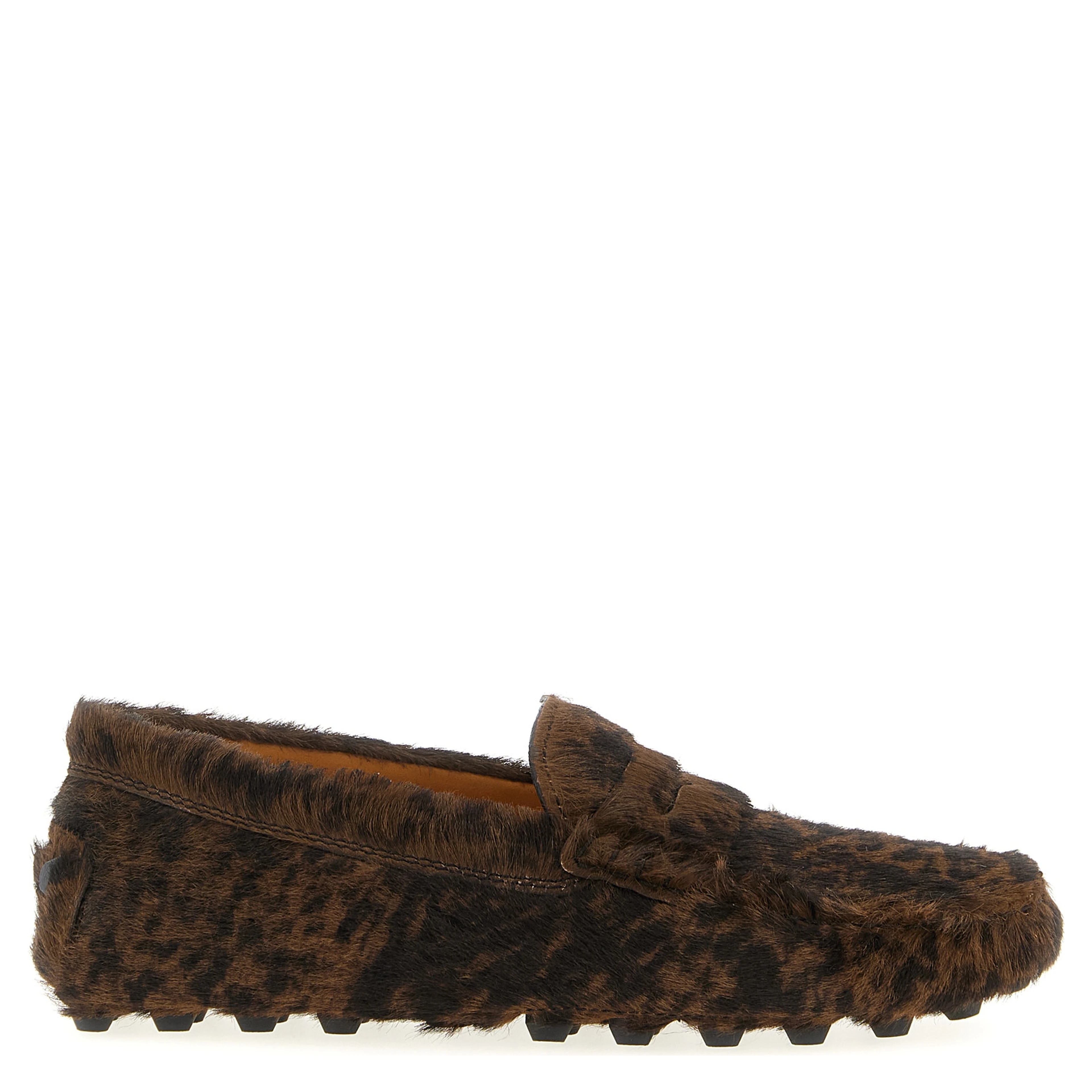 Brown Calfskin Slip-On Loafers