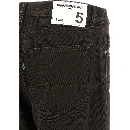 Black Cotton Tapered Jeans