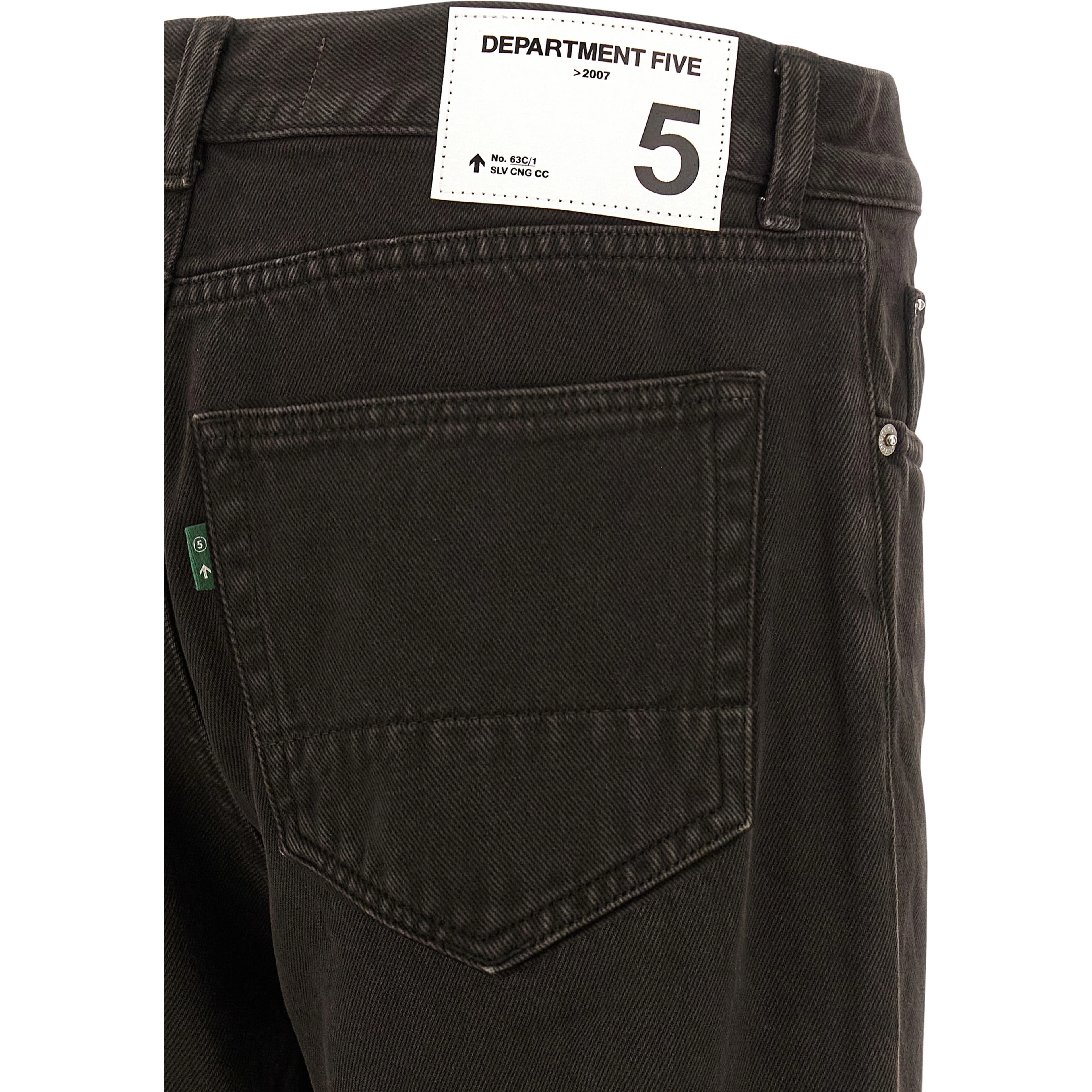 Black Cotton Tapered Jeans