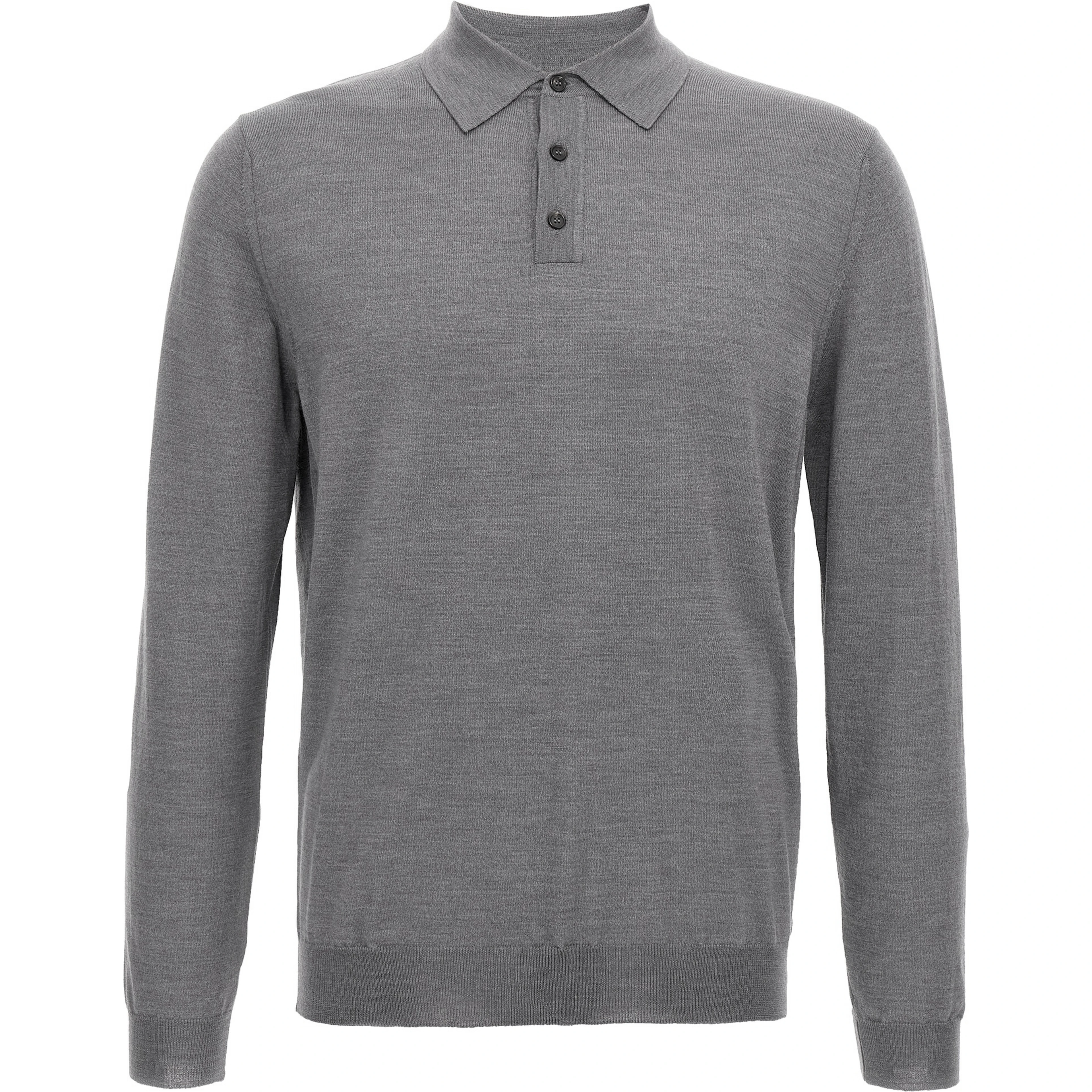 Gray Cashmere Polo Shirt