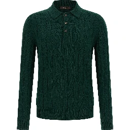 Bicolor Virgin Wool Polo Shirt