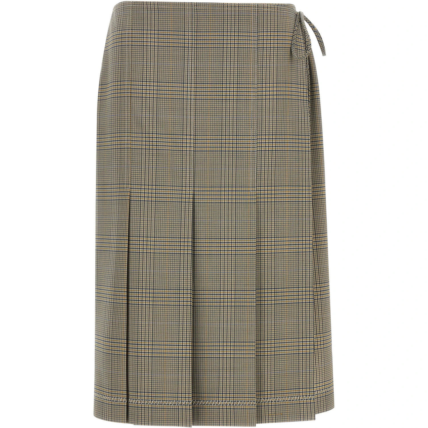 Gray Polyester Midi Skirt