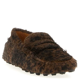 Brown Calfskin Slip-On Loafers