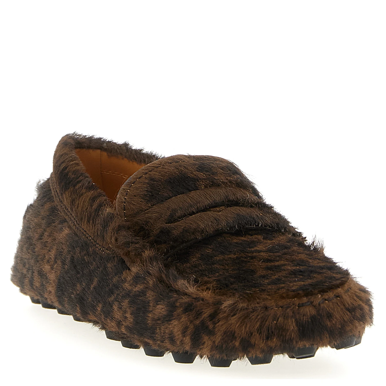 Brown Calfskin Slip-On Loafers
