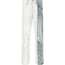 Blue Cotton Straight-Leg Jeans