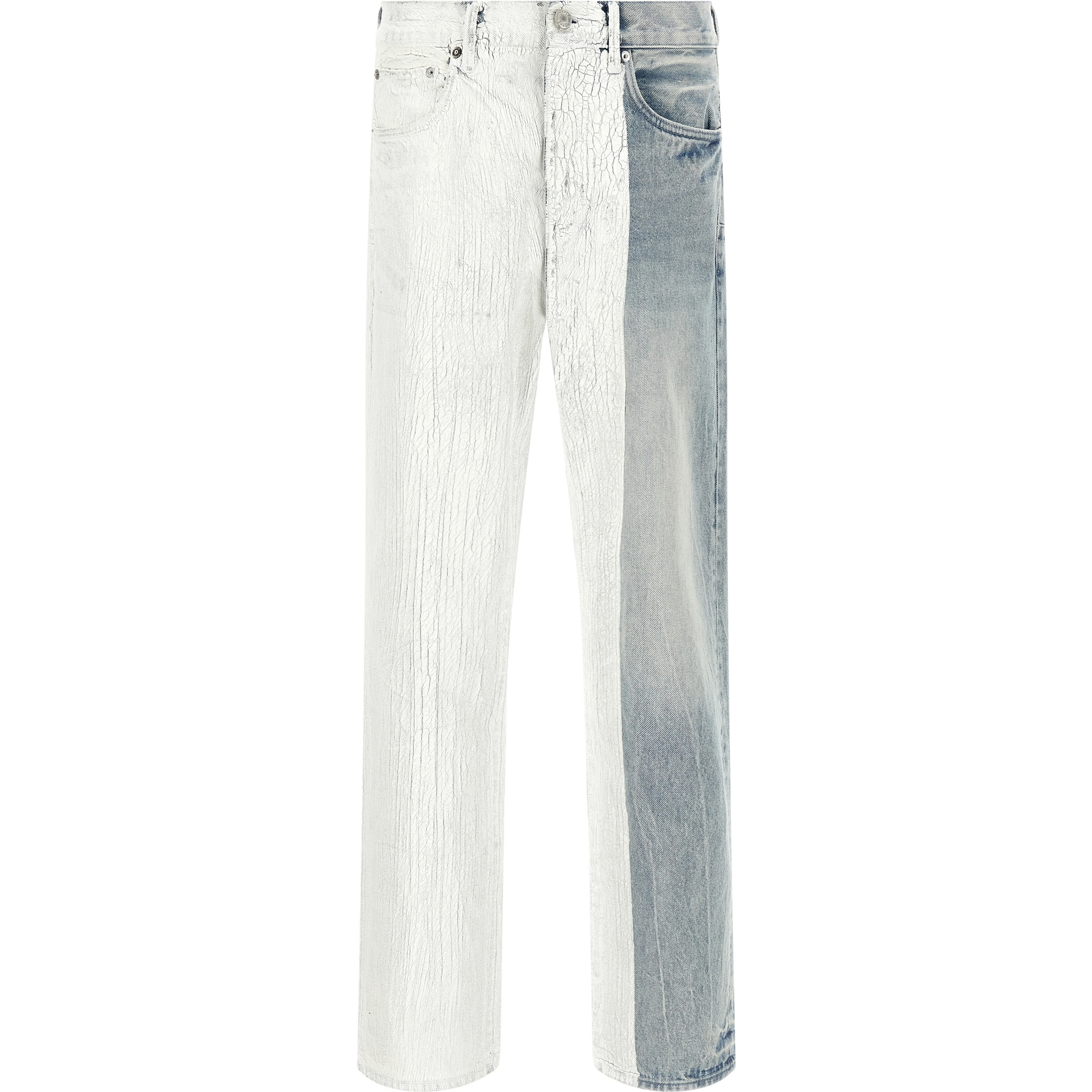 Blue Cotton Straight-Leg Jeans
