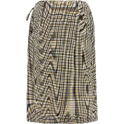 Gray Polyester Midi Skirt