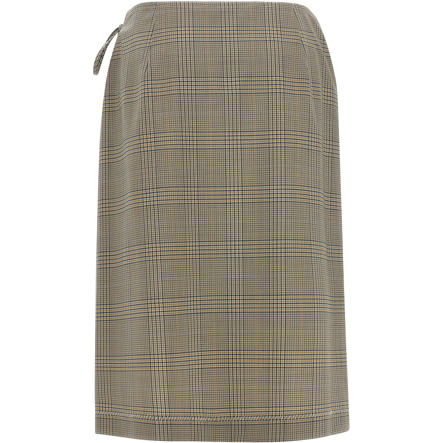 Gray Polyester Midi Skirt
