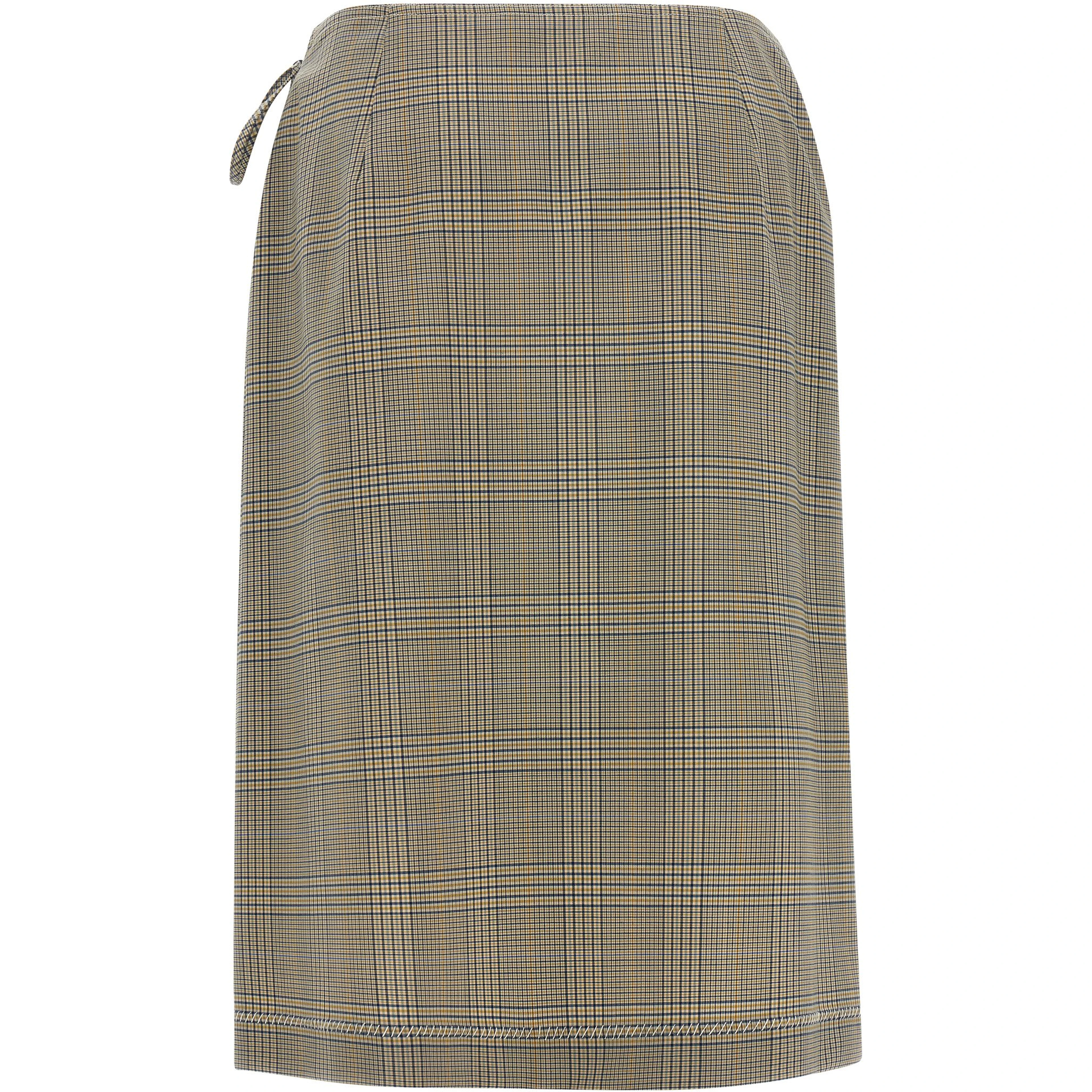 Gray Polyester Midi Skirt