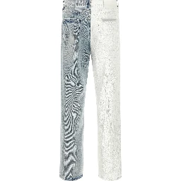 Blue Cotton Straight-Leg Jeans