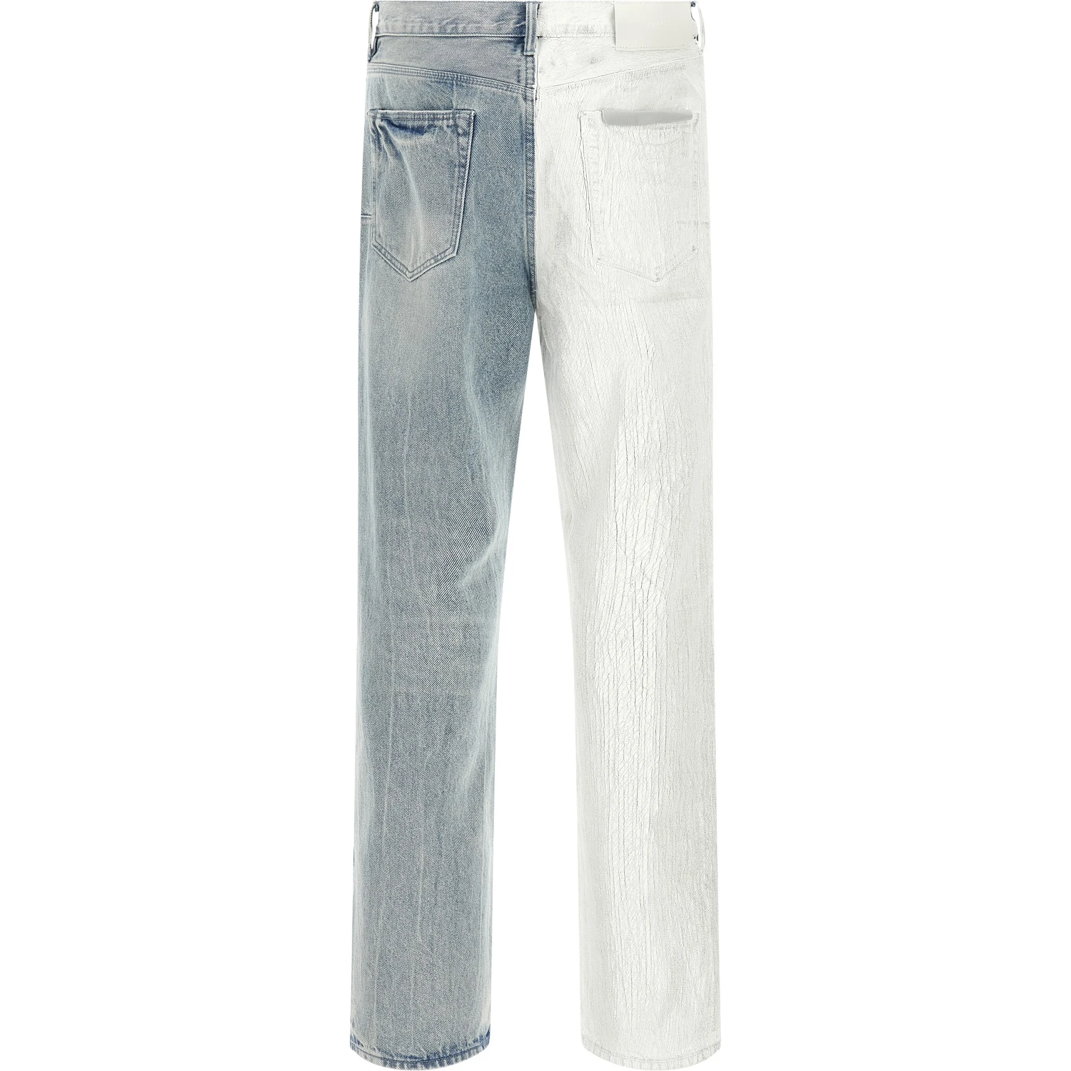 Blue Cotton Straight-Leg Jeans