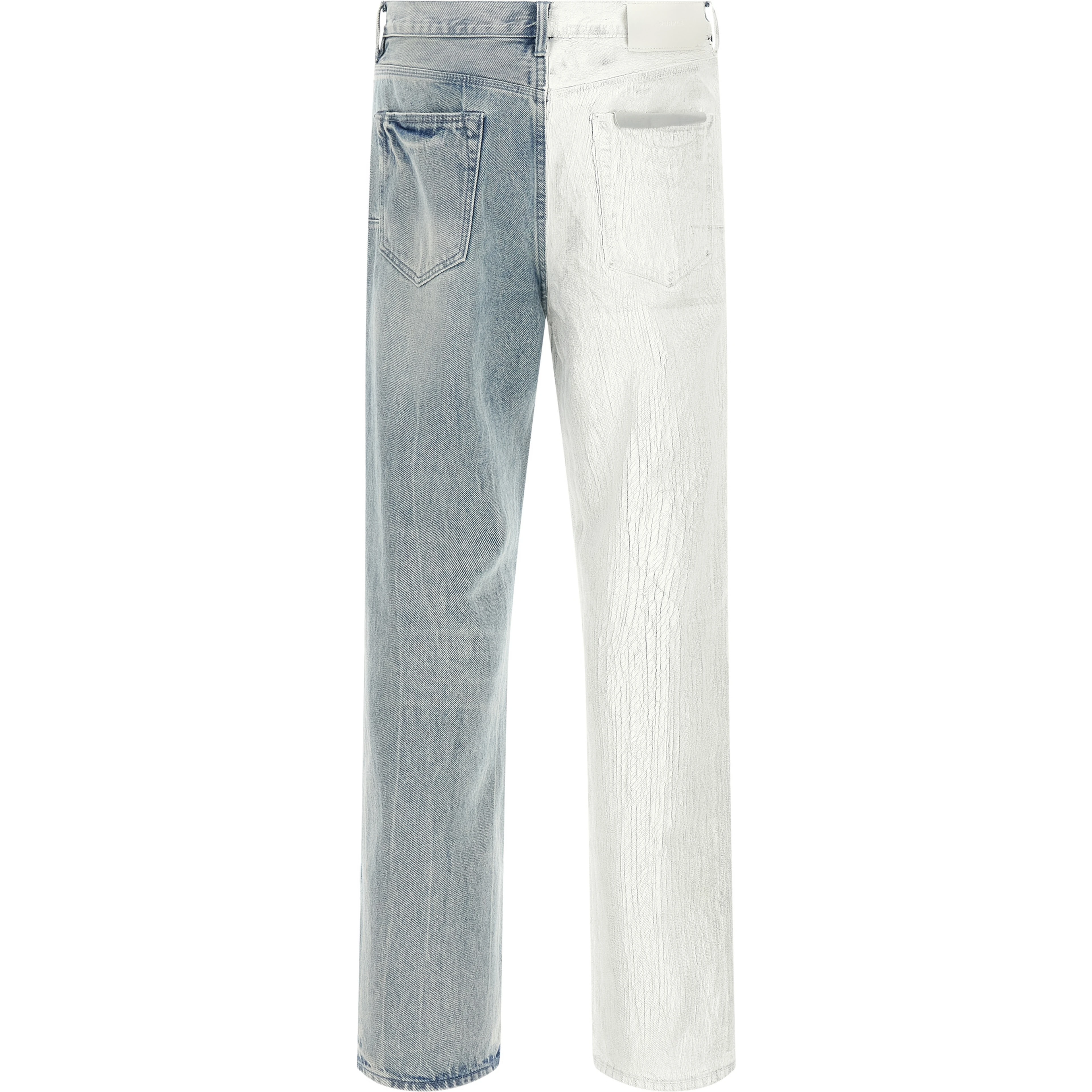 Blue Cotton Straight-Leg Jeans
