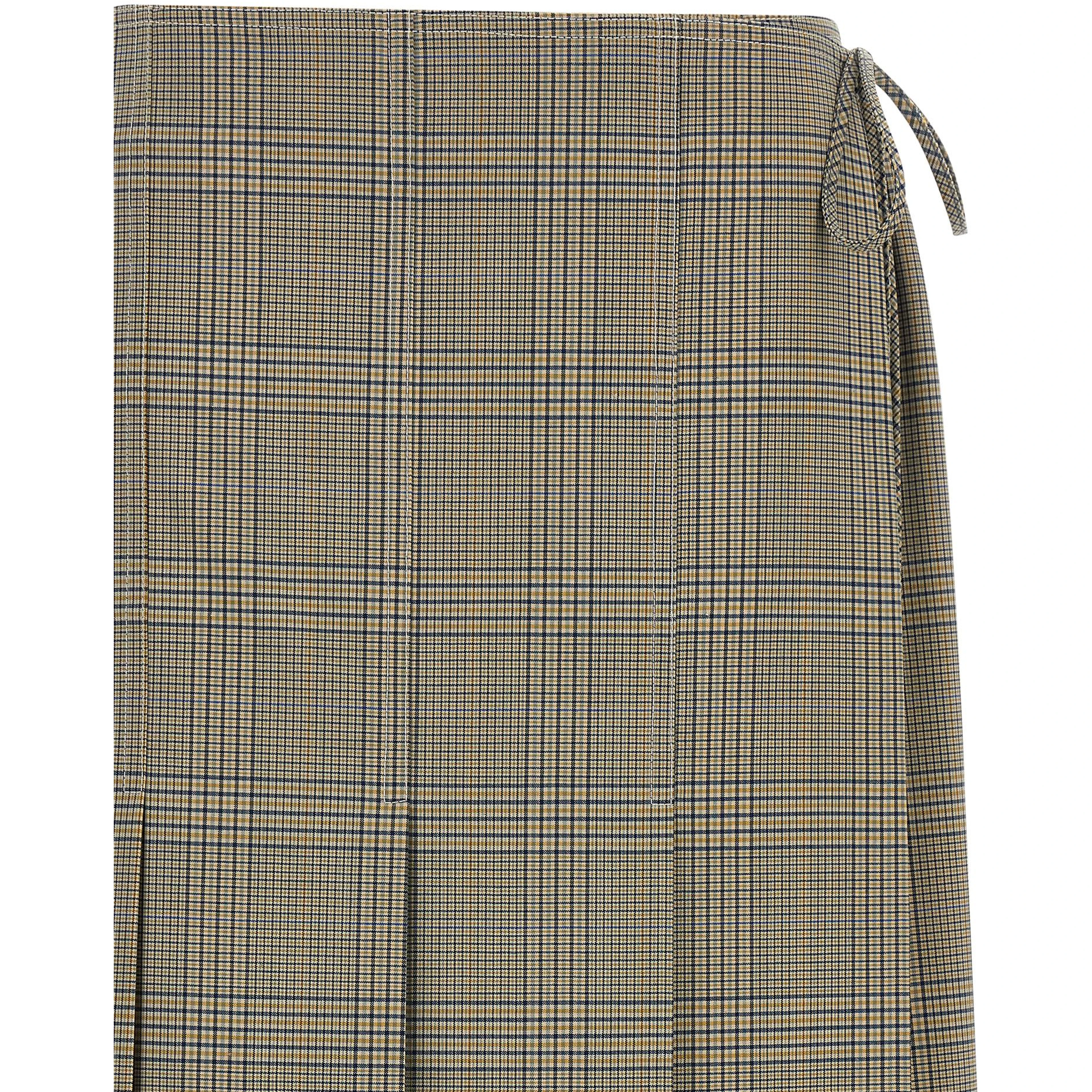 Gray Polyester Midi Skirt