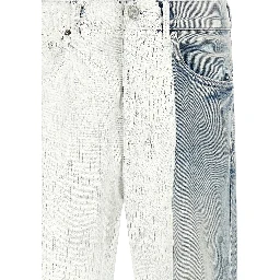 Blue Cotton Straight-Leg Jeans