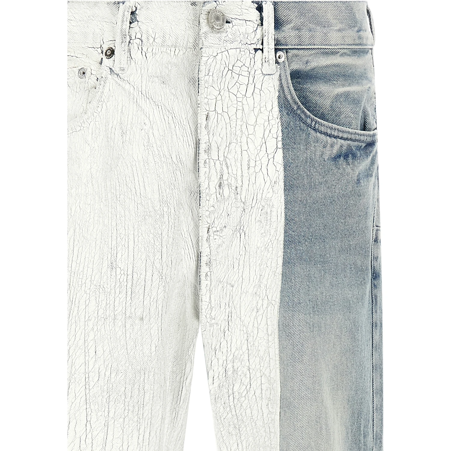 Blue Cotton Straight-Leg Jeans