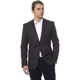 Gray Wool Men Blazer