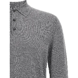 Gray Cashmere Polo Shirt